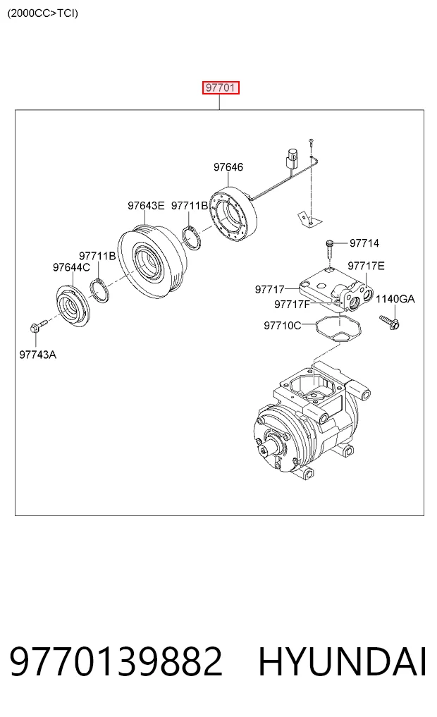 9770139882 Hyundai/Kia Компрессор хладагента