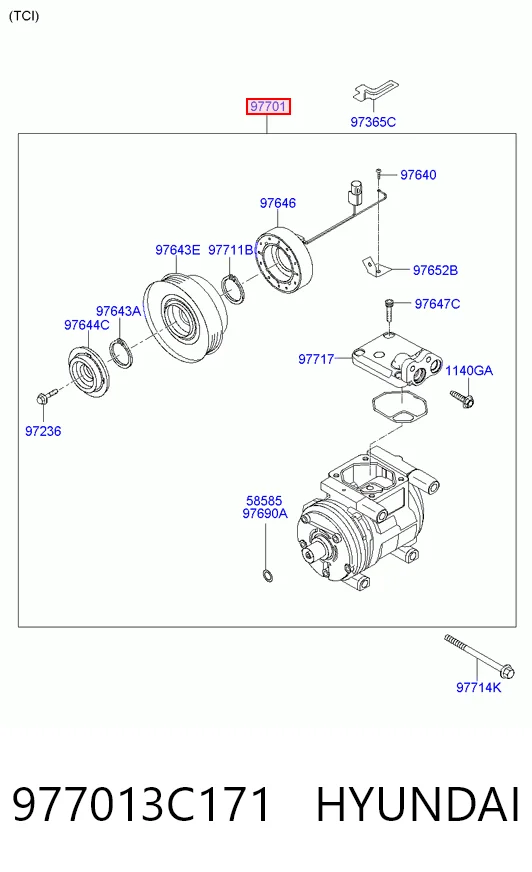 977013C171 Hyundai/Kia Компрессор хладагента