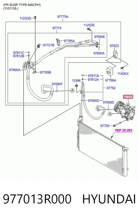 977013R000 Hyundai/Kia Компрессор хладагента