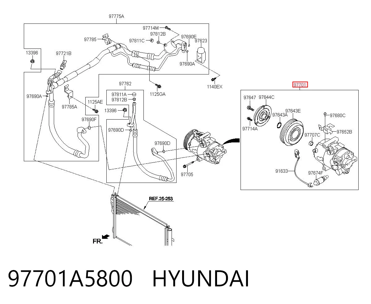 97701A5800 Hyundai/Kia Компрессор хладагента
