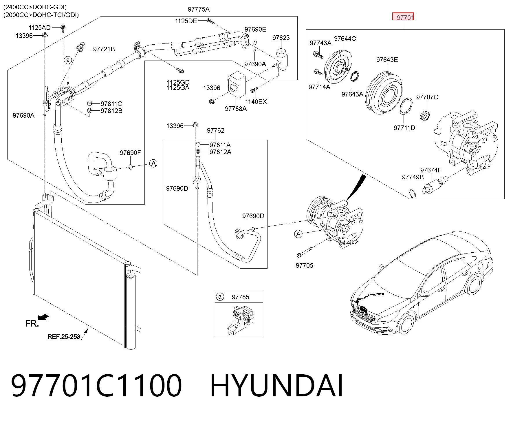 97701C1100 Hyundai/Kia Компрессор хладагента