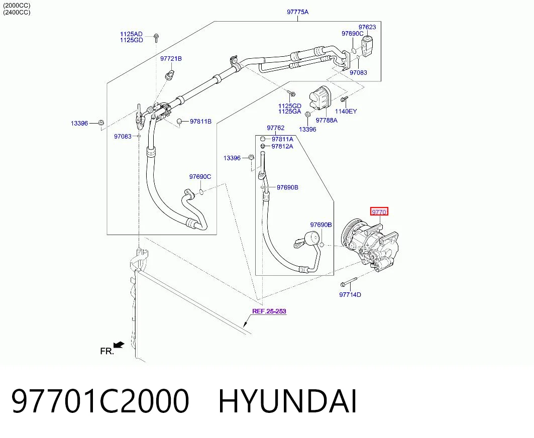 97701C2000 Hyundai/Kia Компрессор хладагента