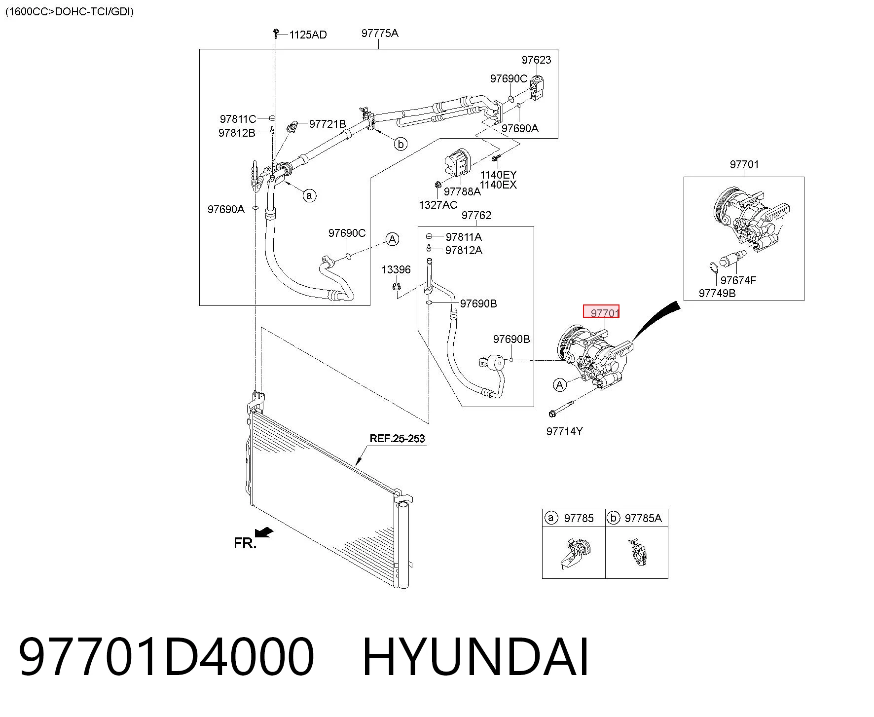 97701D4000 Hyundai/Kia Компрессор хладагента