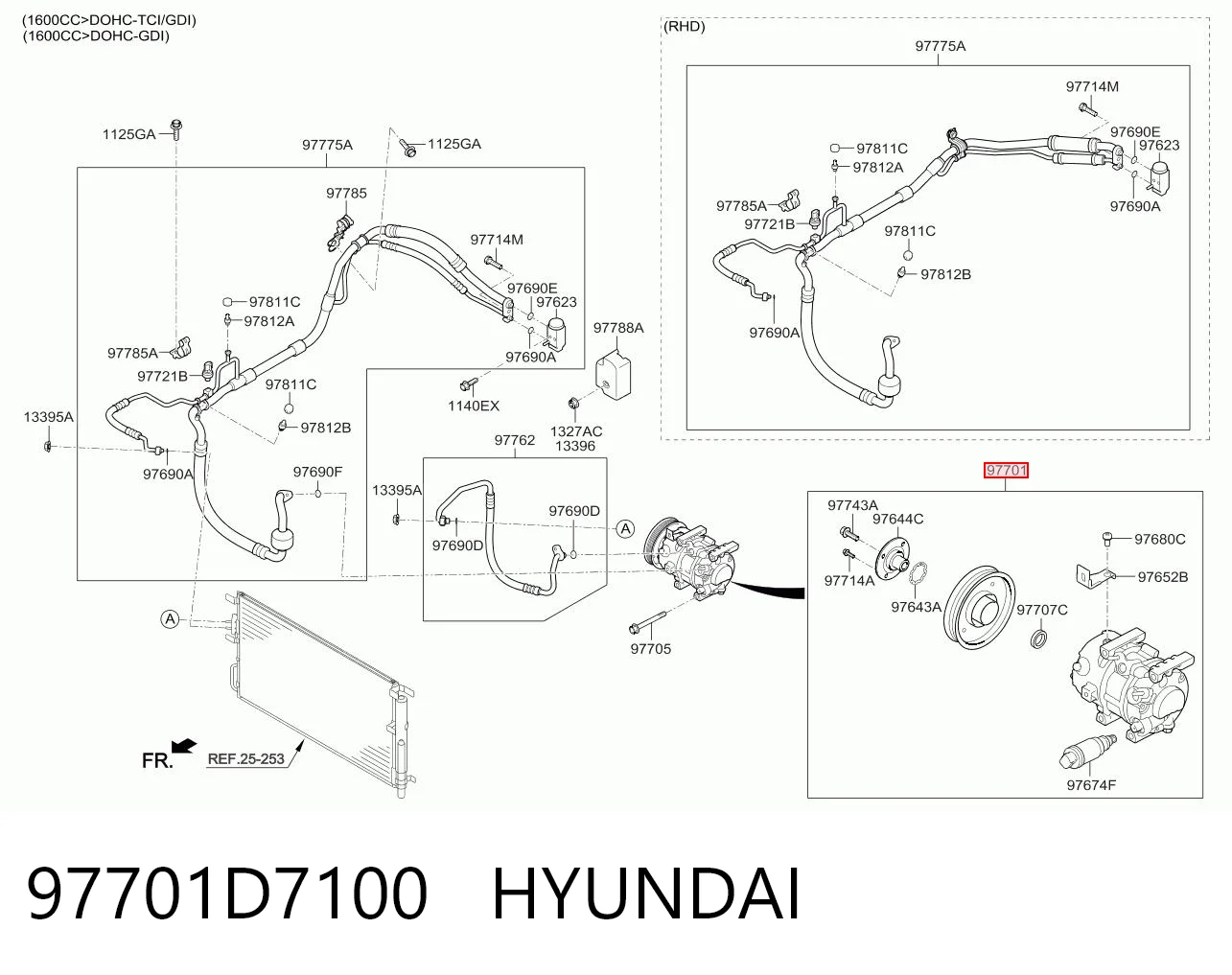 97701D7100 Hyundai/Kia Компрессор хладагента