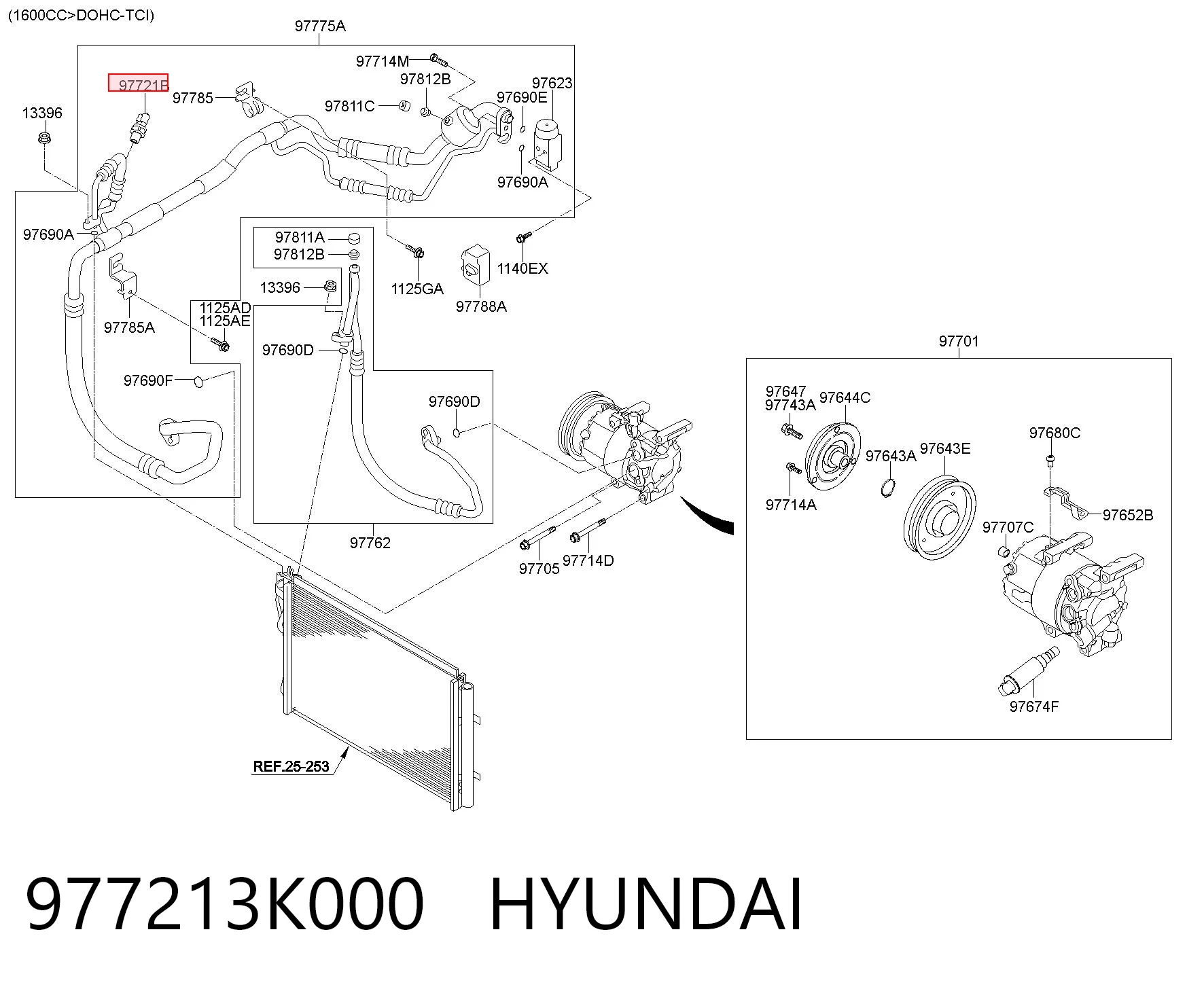 977213K000 Hyundai/Kia Клапан давления кондиционера