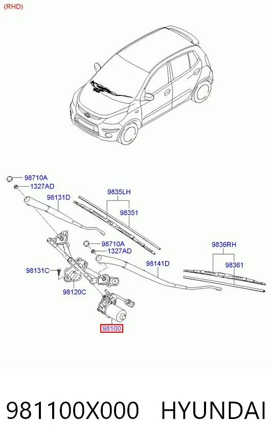 981100X000 Chrysler Мотор стеклоочистителя передний