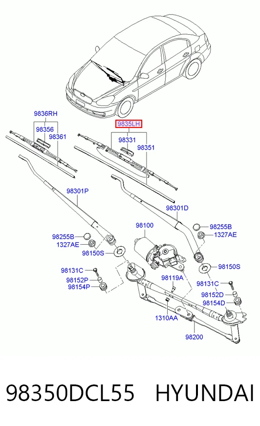 983501G000 Chrysler Щетка-дворник лобового стекла, водительская