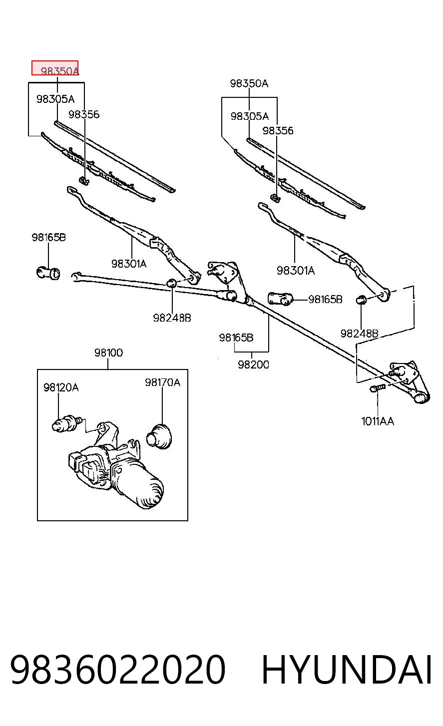 Щетка-дворник лобового стекла пассажирская 98360KCL45 Chrysler
