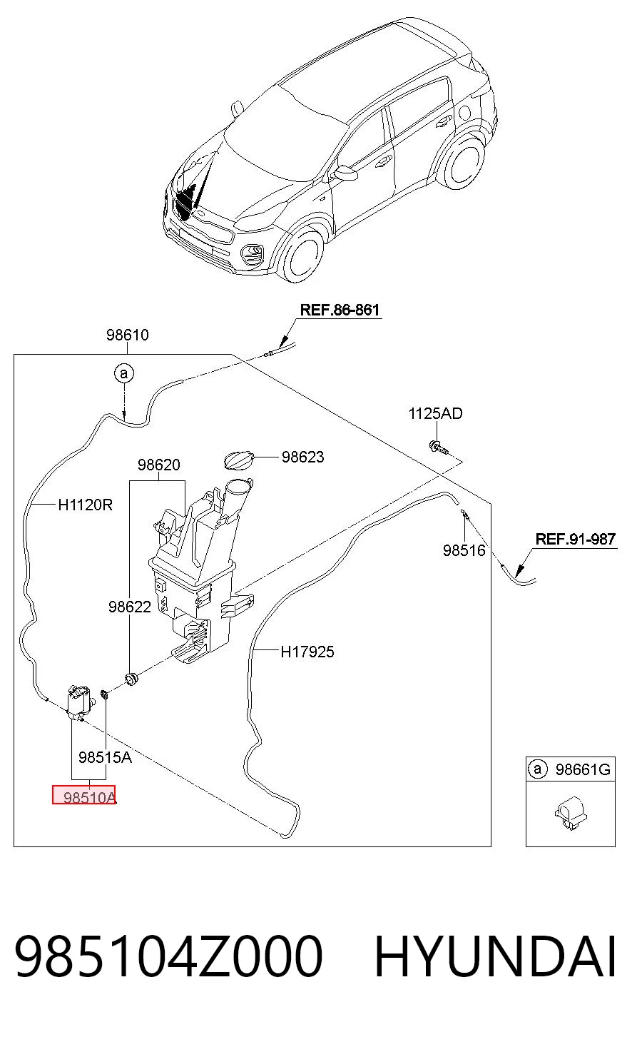 985104Z000 Hyundai/Kia Мотор омывателя стекла передний/задний