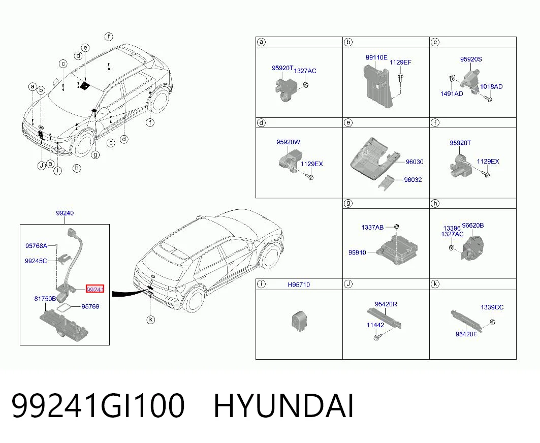 99241GI100 Hyundai/Kia Камера системы обеспечения видимости