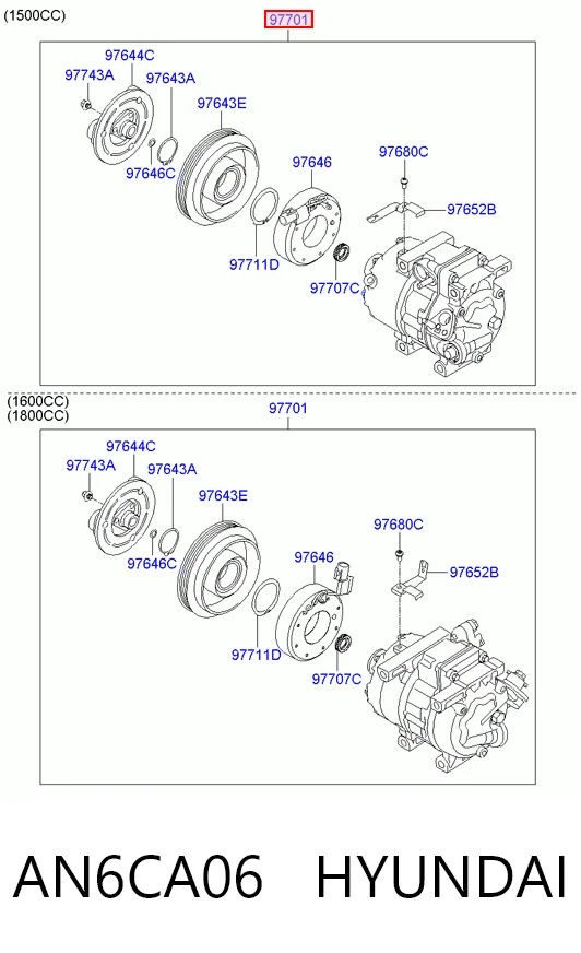 AN6CA06 Hyundai/Kia Компрессор хладагента