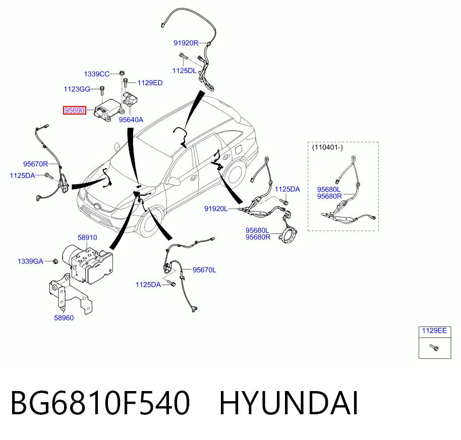 Датчик поперечного ускорения Mando EX956903V100