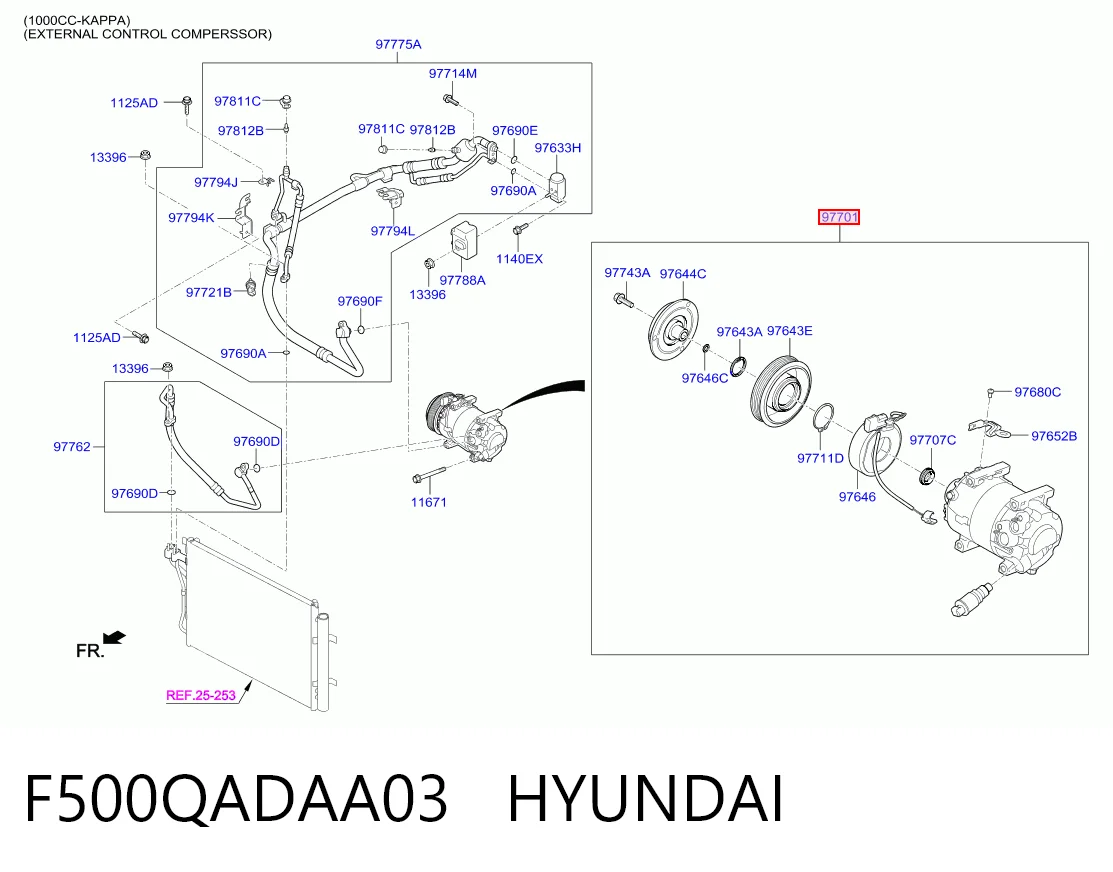 F500QADAA03 Hyundai/Kia Компрессор хладагента
