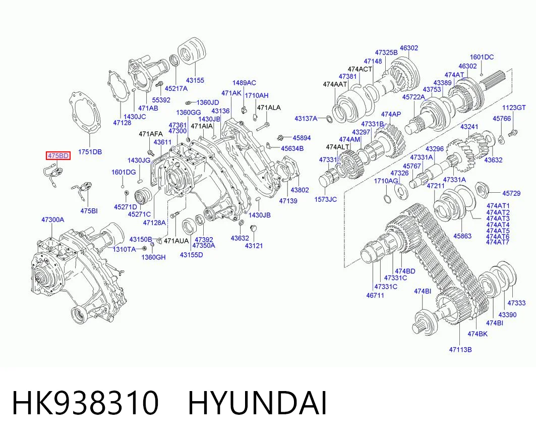 Датчик включения фонарей заднего хода на Hyundai Galloper  JK