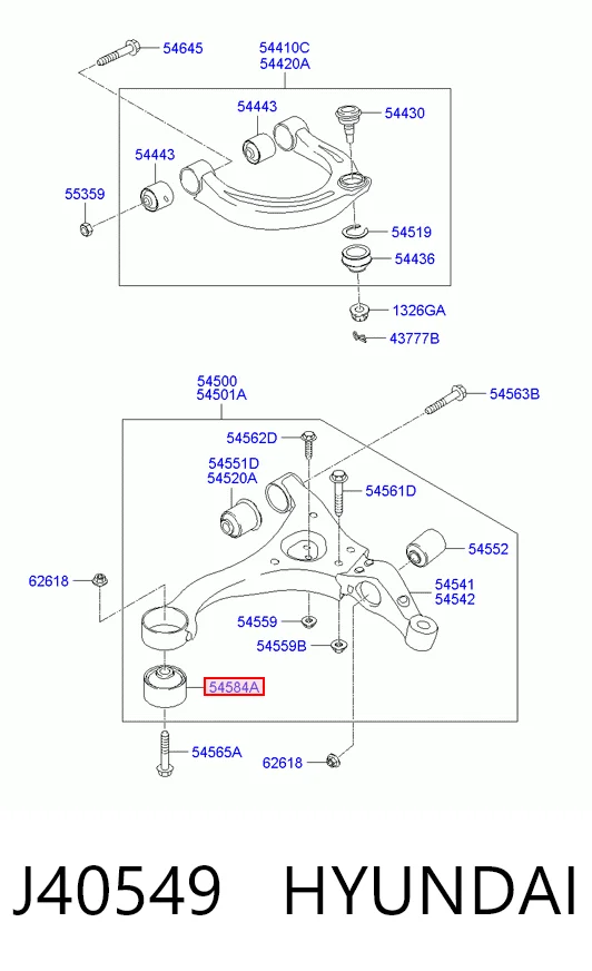 545843K000 SH Auto Parts Сайлентблок нижнего переднего рычага