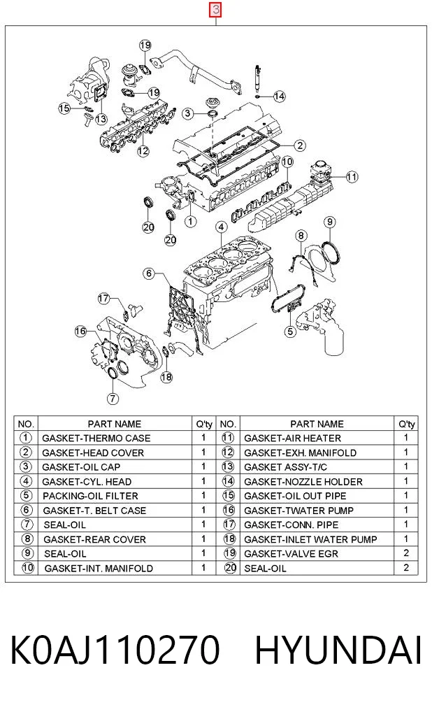 Полный комплект прокладок двигателя Korea (oem) M10315OEM цена, от 59.08 USD