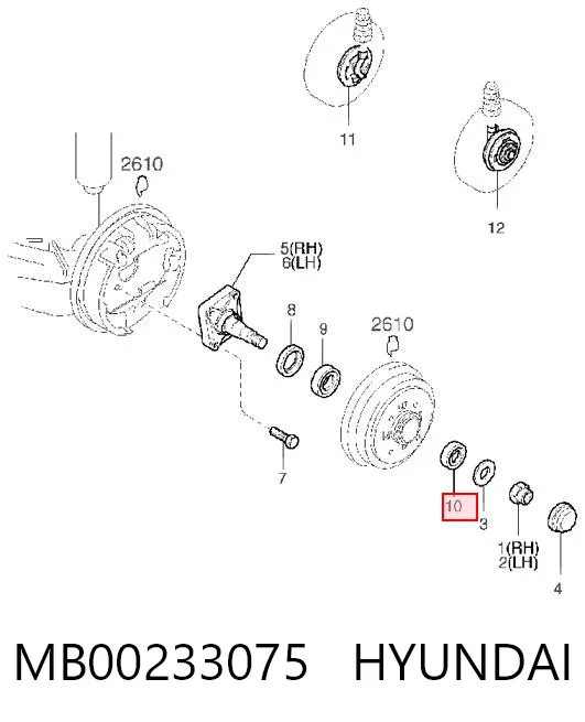 KKY0133075 Mazda Подшипник задней ступицы внешний