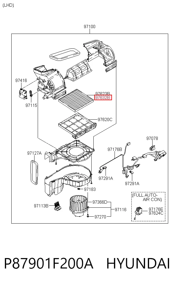 P87901F200A Hyundai/Kia Внутрисалонный фильтр