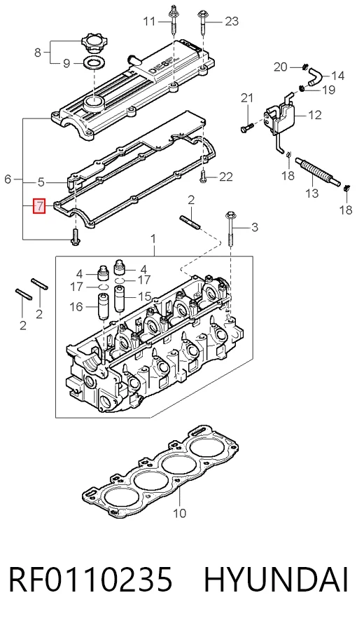 Клапанная прокладка NIPPON MOTORS RF0110235