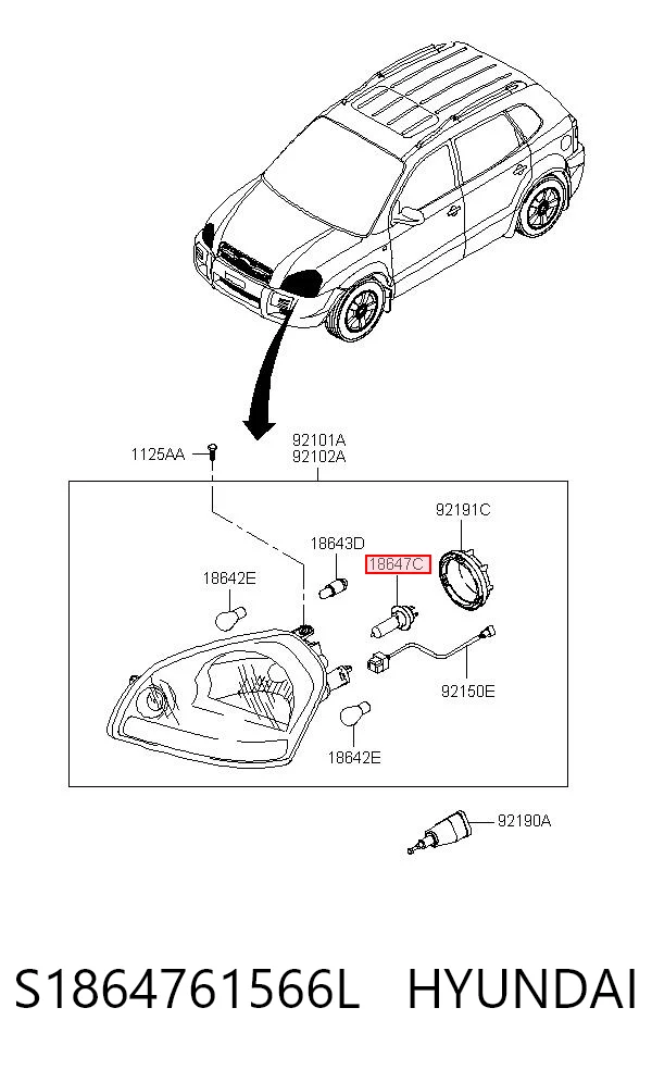 Купить 1864761566 Chrysler Лампочка ближнего света