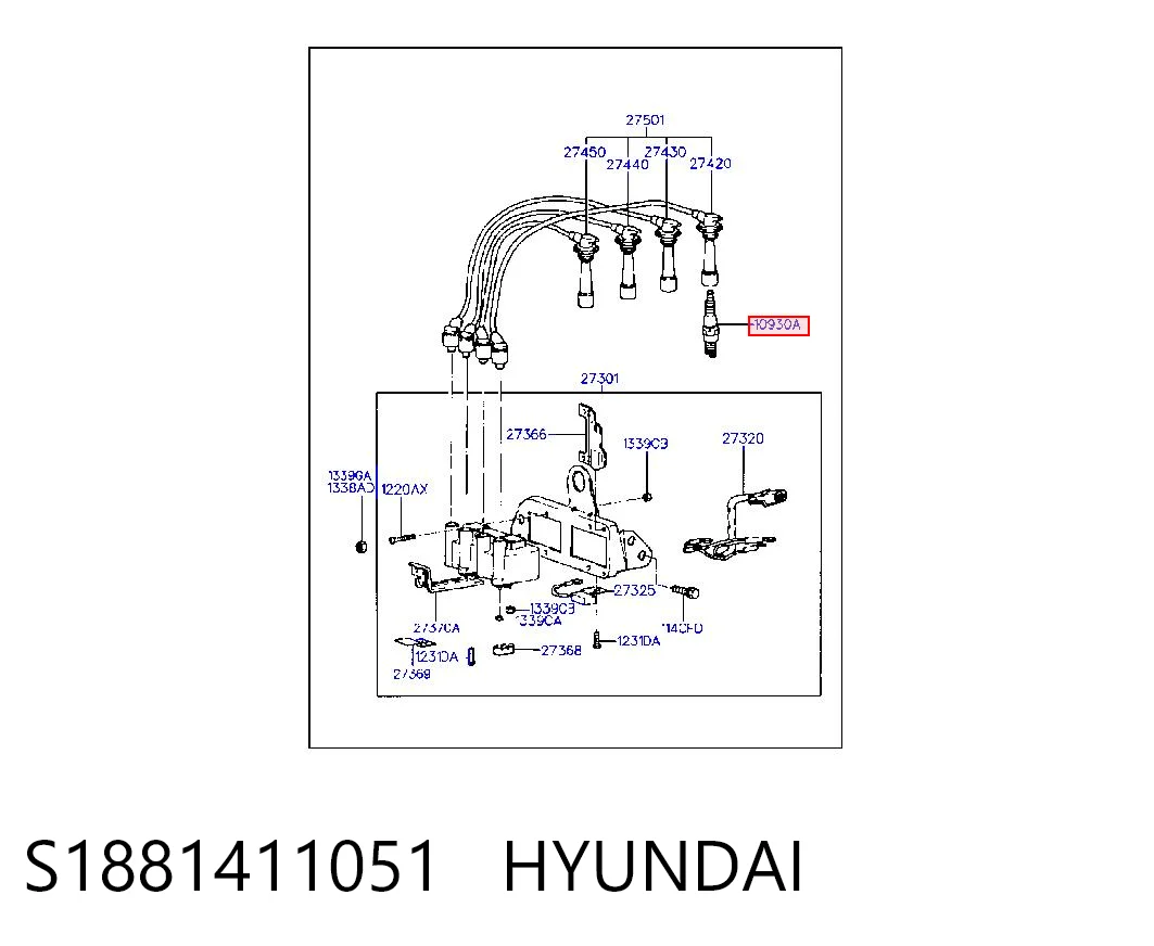 S1881411051 Hyundai/Kia Свечи зажигания