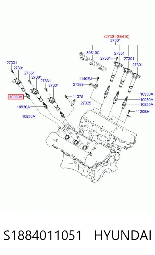 S1884011051 Hyundai/Kia Свечи зажигания
