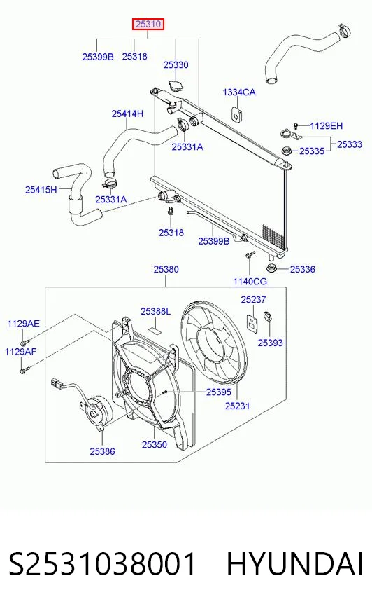 S2531038001 Hyundai/Kia Радиатор основной
