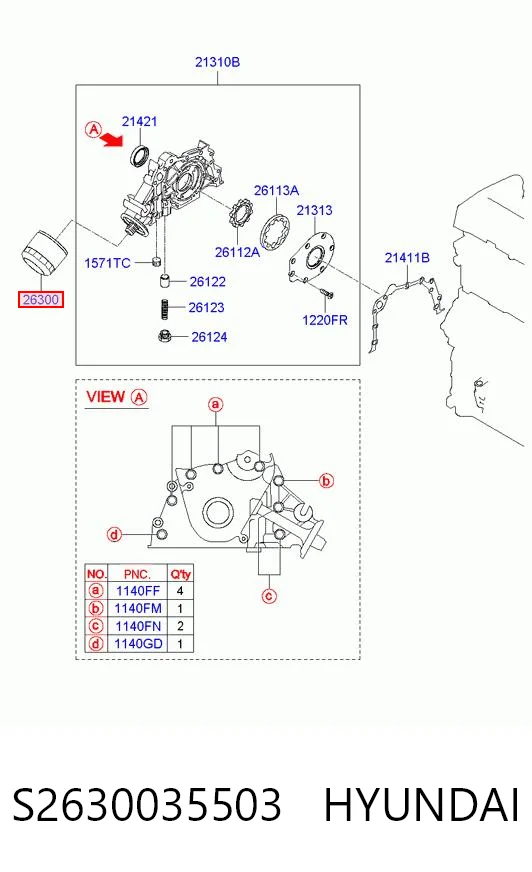 S2630035503 Hyundai/Kia Масляный фильтр двигателя
