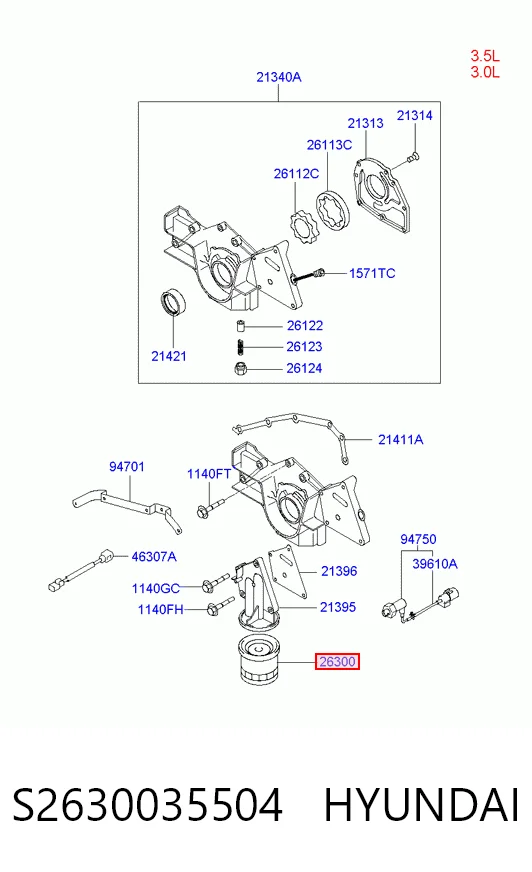 S2630035504 Hyundai/Kia Масляный фильтр двигателя