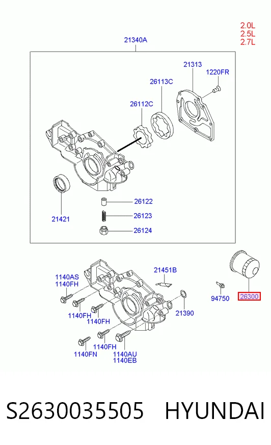 S2630035505 Hyundai/Kia Масляный фильтр двигателя