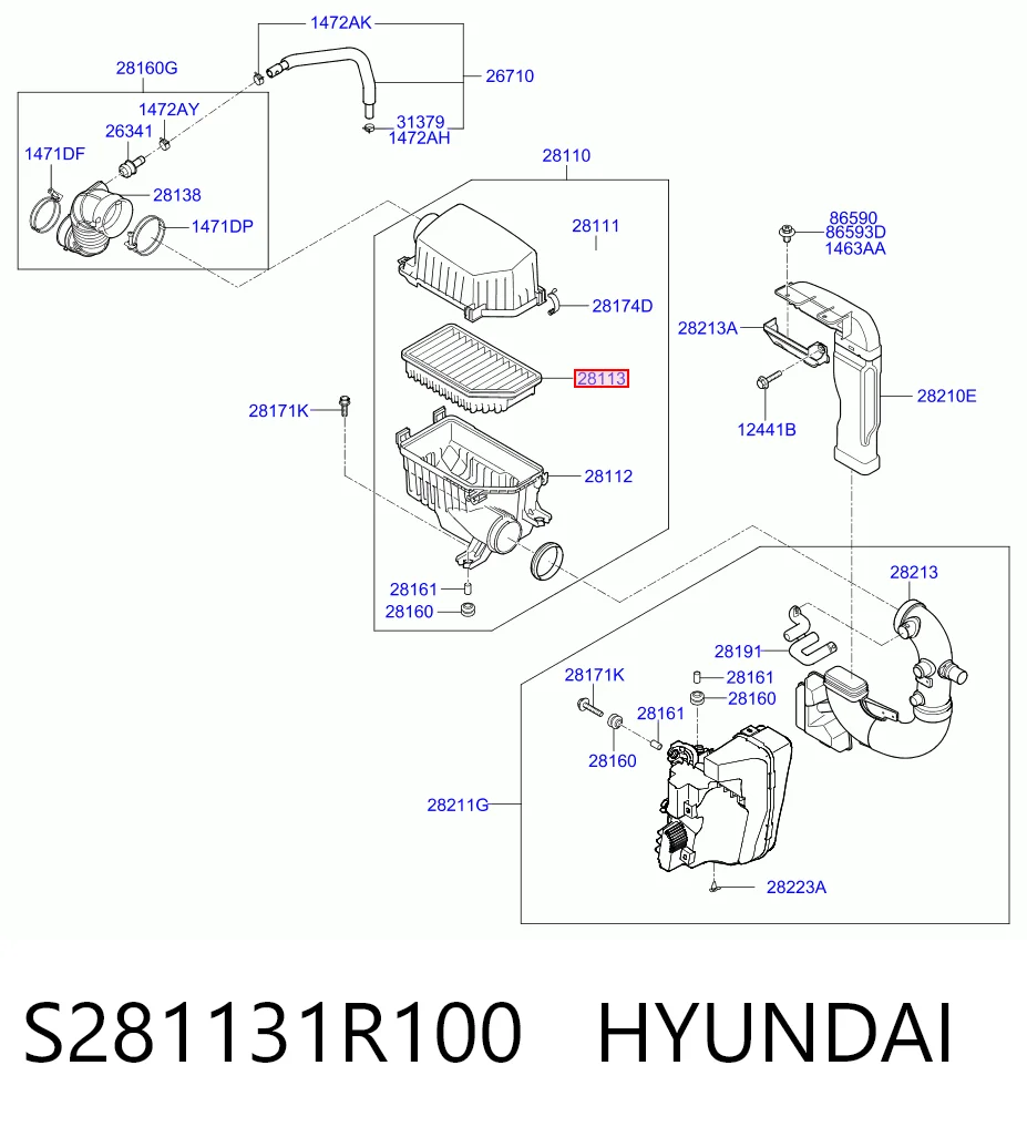 S281131R100 Hyundai/Kia Воздушный фильтр двигателя