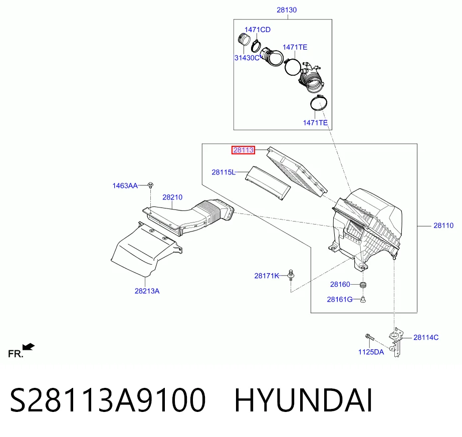 S28113A9100 Hyundai/Kia Воздушный фильтр двигателя