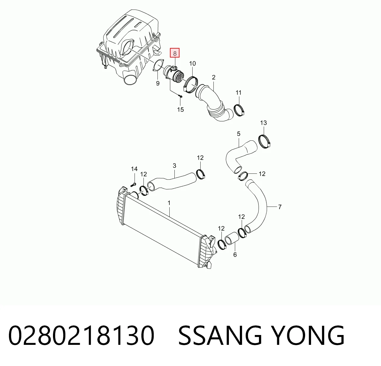 0280218130 Ssang Yong Датчик расхода воздуха