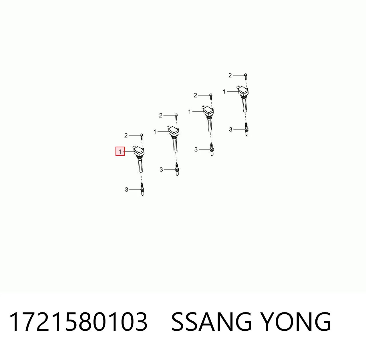 1721580103 Ssang Yong Катушка зажигания