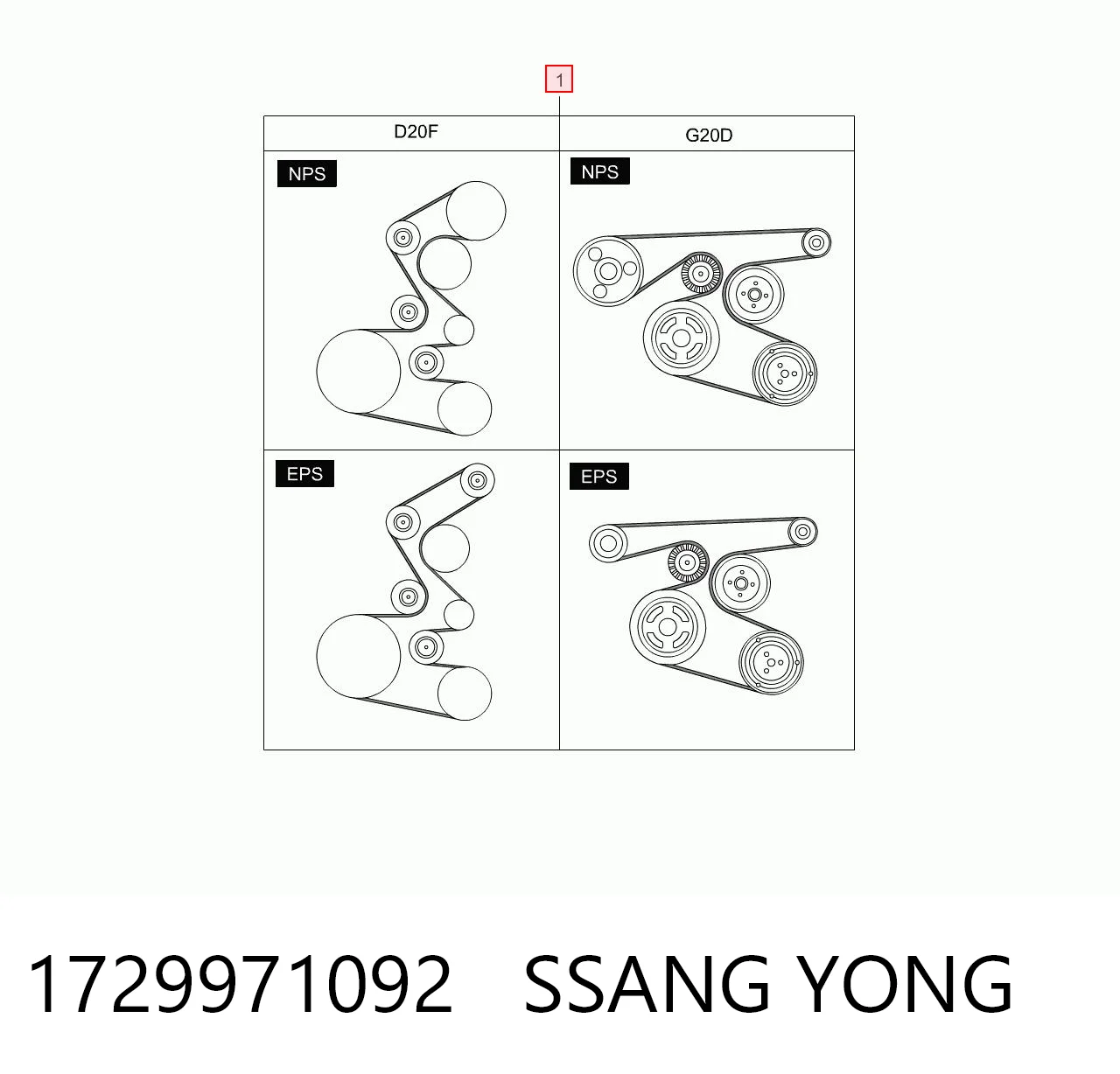 1729971092 Ssang Yong Поликлиновый ремень