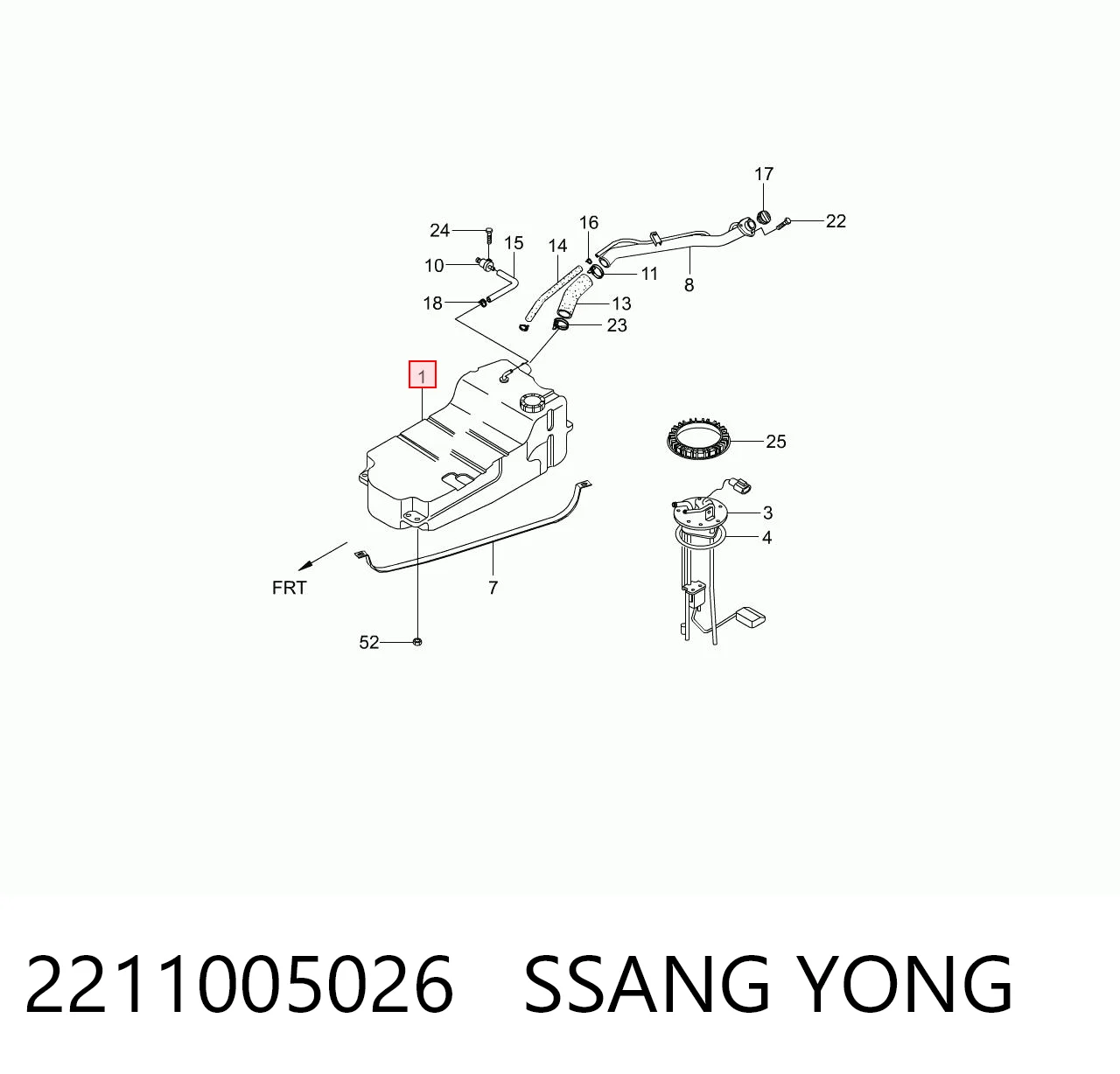 Бак топливный SSANG YONG 2211005026