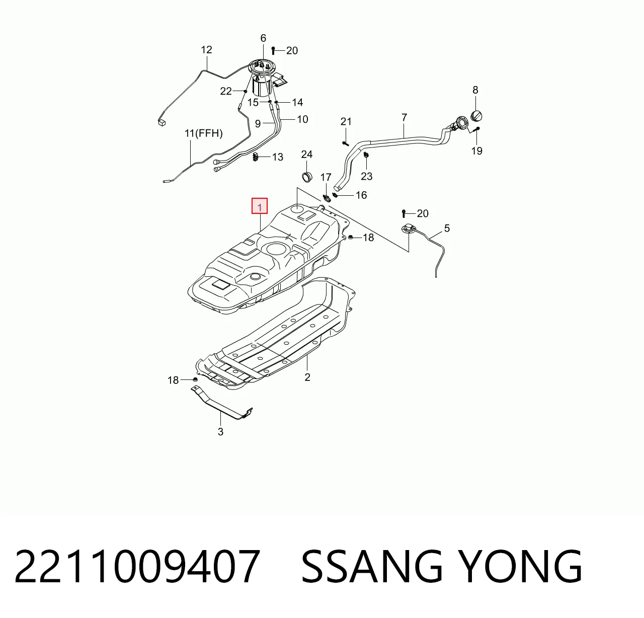  Бензобак SsangYong Actyon 