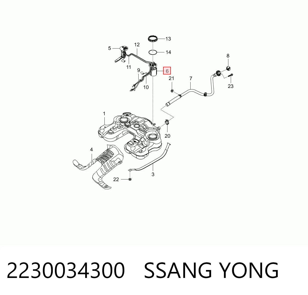 2230034300 Ssang Yong Топливный насос электрический погружной