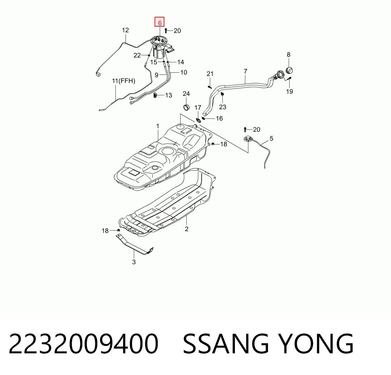 2232009400 Ssang Yong Электробензонасос