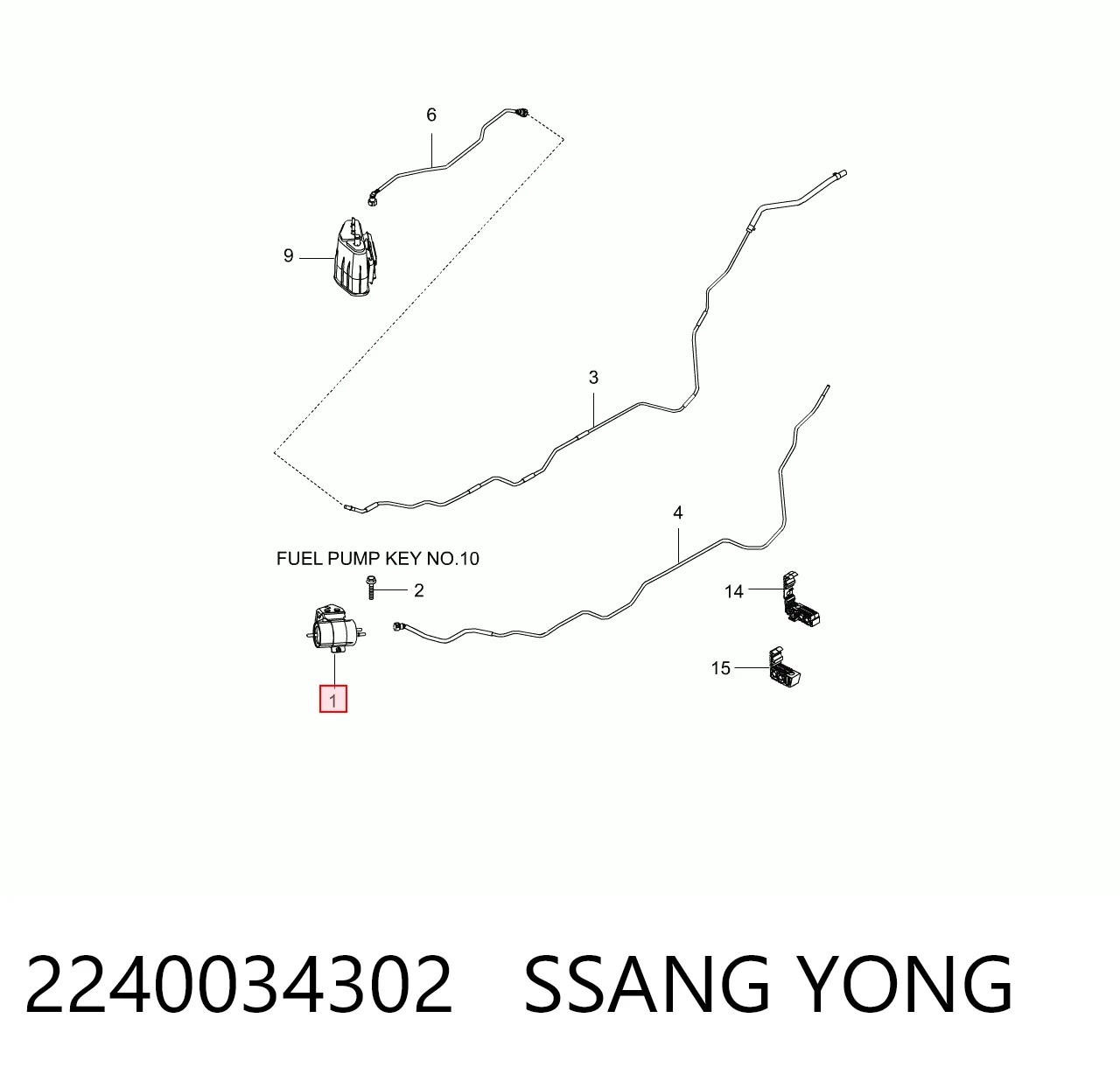 2240034302 Ssang Yong Фильтр топлива