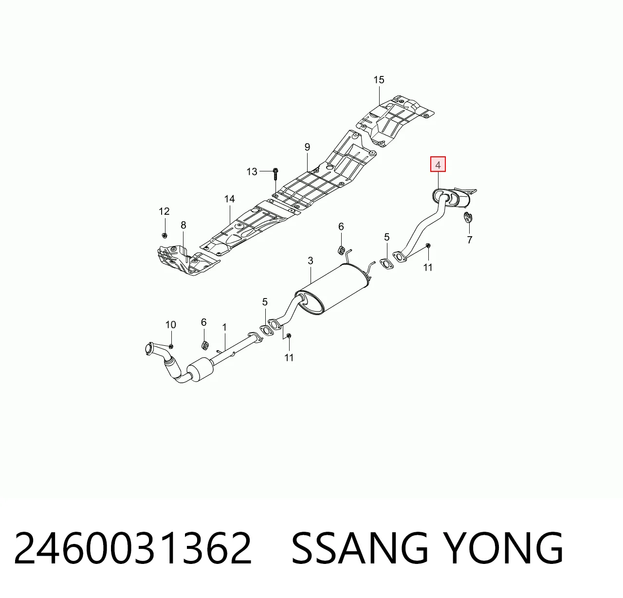 Выхлопная труба на SsangYong Actyon  CJ