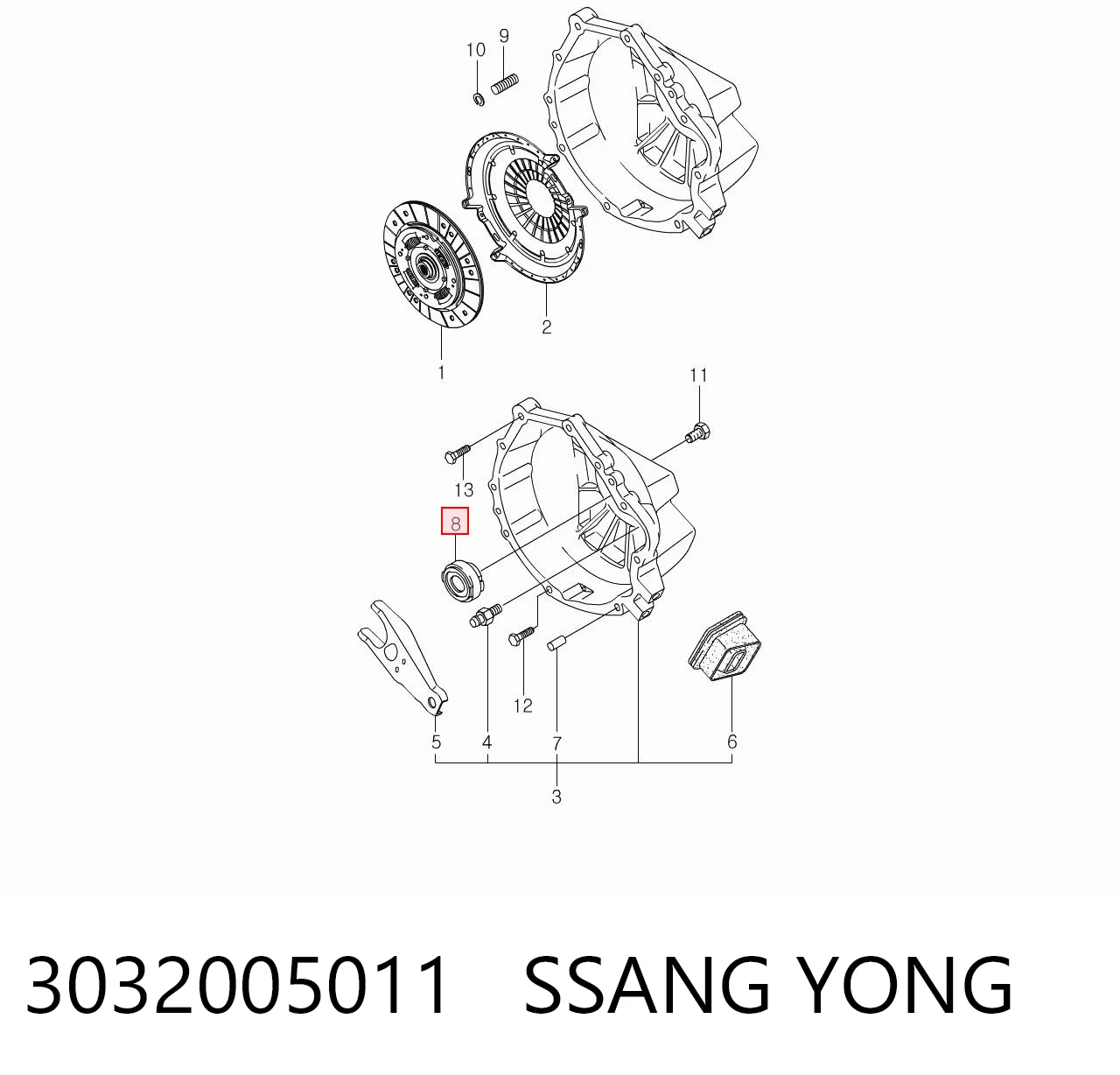 3032005011 Ssang Yong Подшипник выжимной сцепления