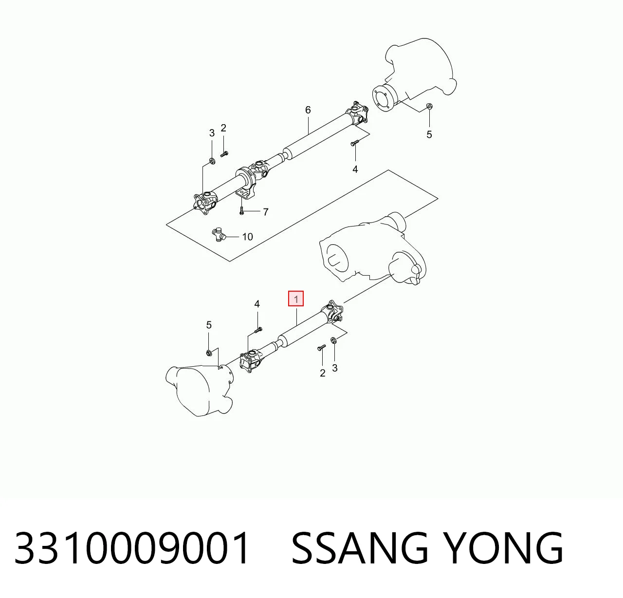 Вал карданный передний Ssang Yong P3310009001