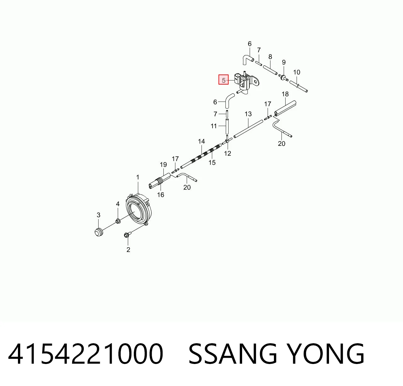 4154221000 Ssang Yong Соленоид (электромагнитный клапан) раздаточной коробки