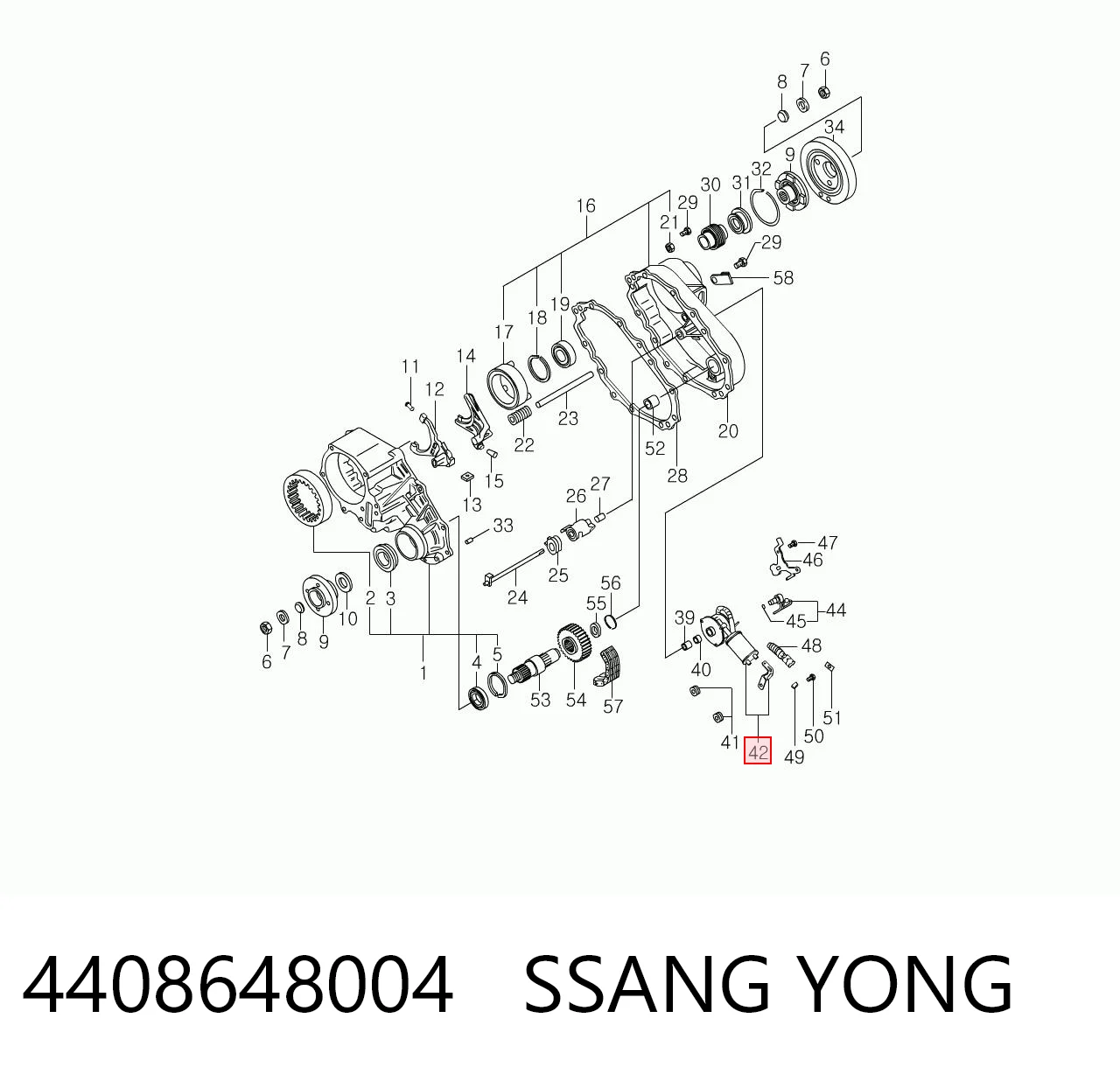 4408648004 Ssang Yong Двигатель управления раздаточной коробкой