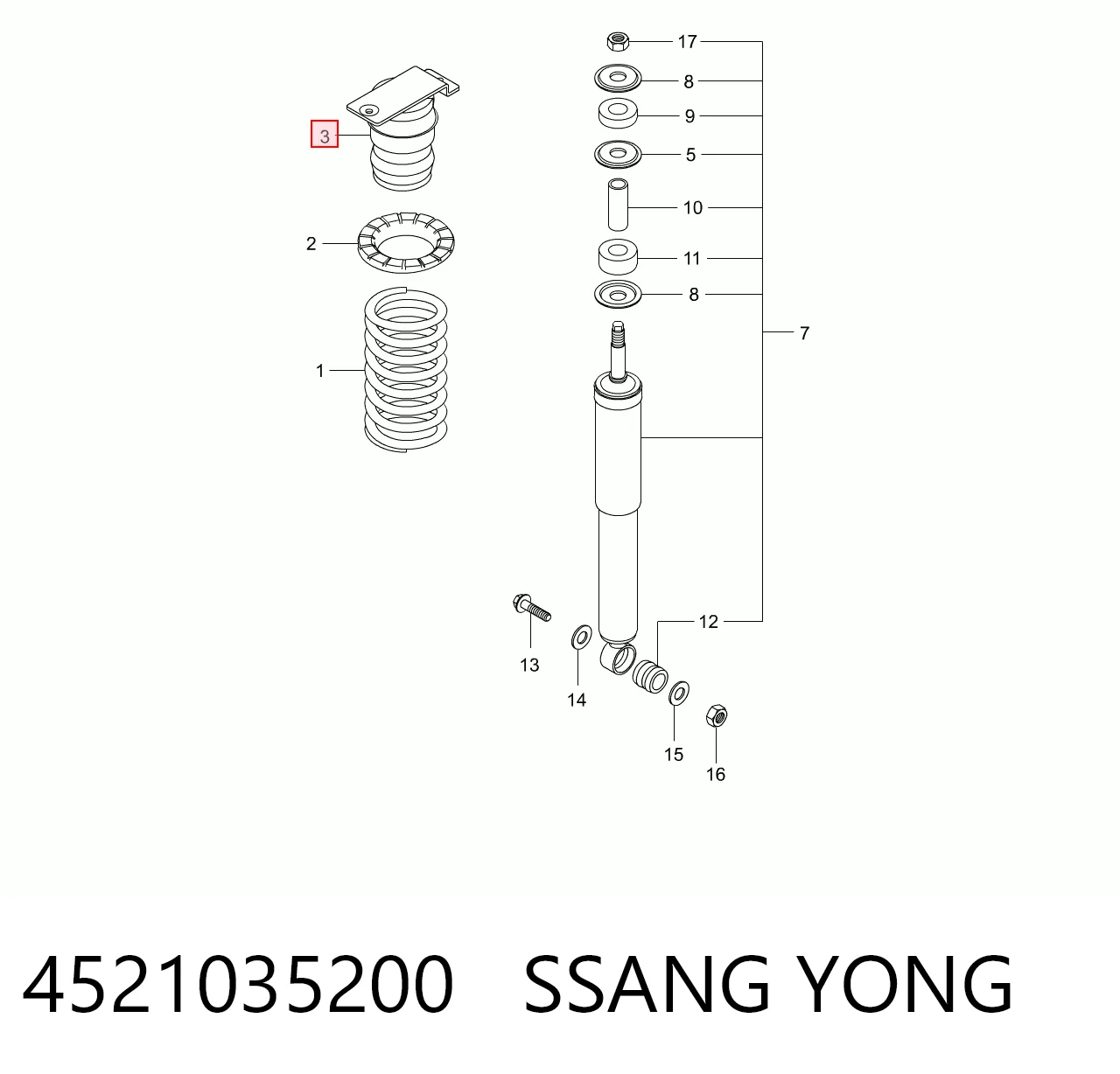 Купить 4521008000 Hyundai/Kia Отбойник амортизатора заднего