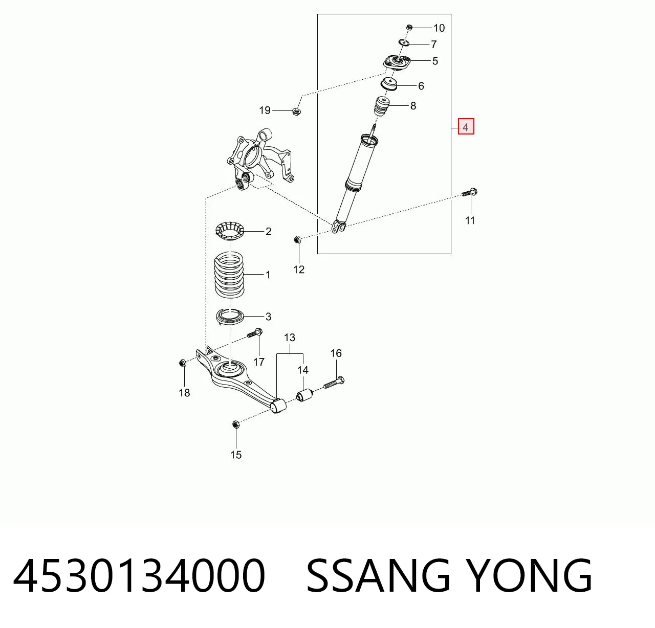 Задний амортизатор Parts-Mall PJDR010