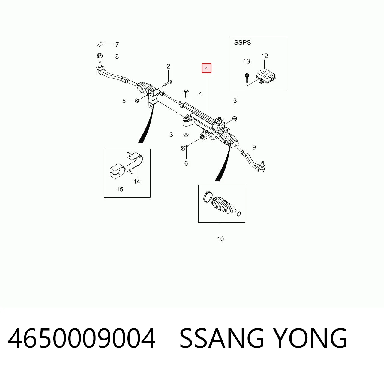 4650009004 Ssang Yong Управление рулевое в сборе