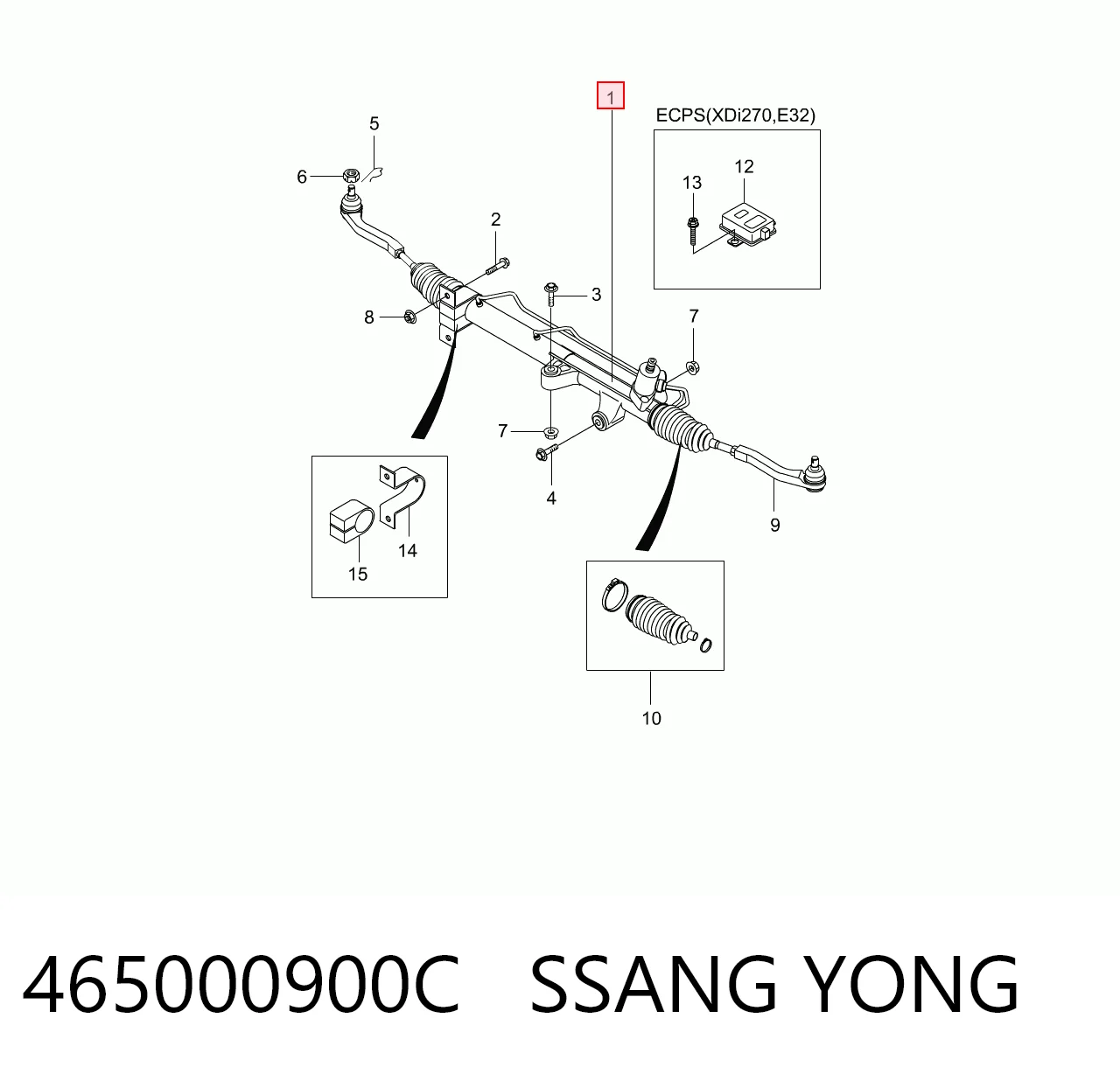 Купить 465000900D Hyundai/Kia Рулевая рейка