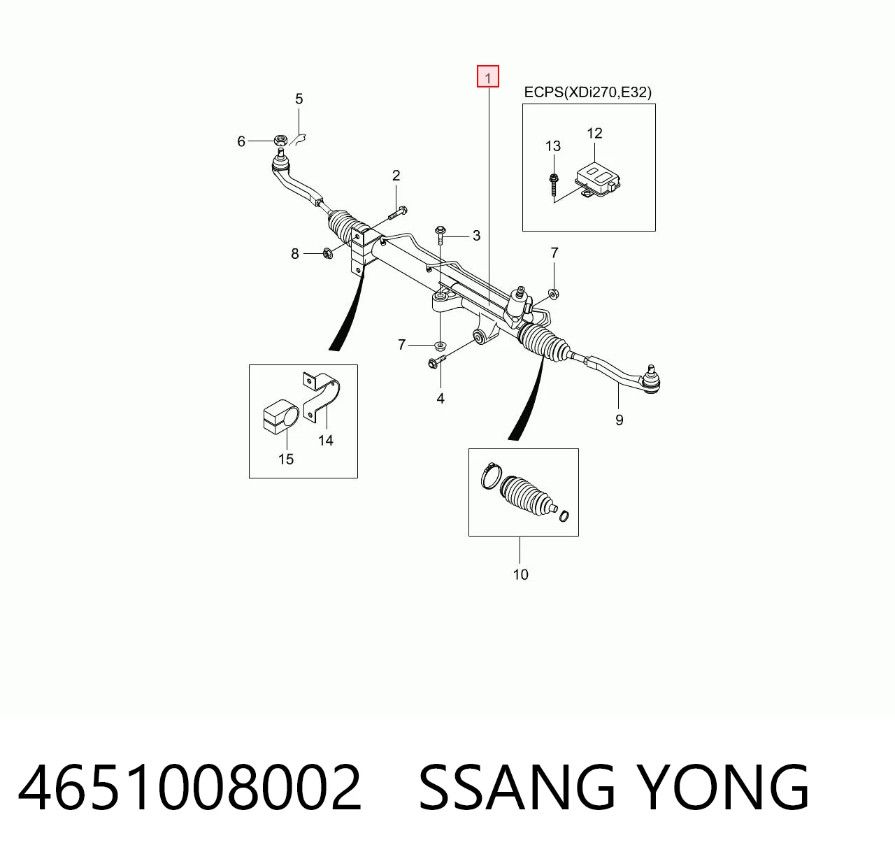 4651008002 Ssang Yong Управление рулевое в сборе